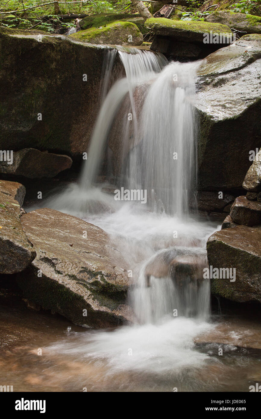 Beautiful waterfall with moss on the stones in the woods Stock Photo ...