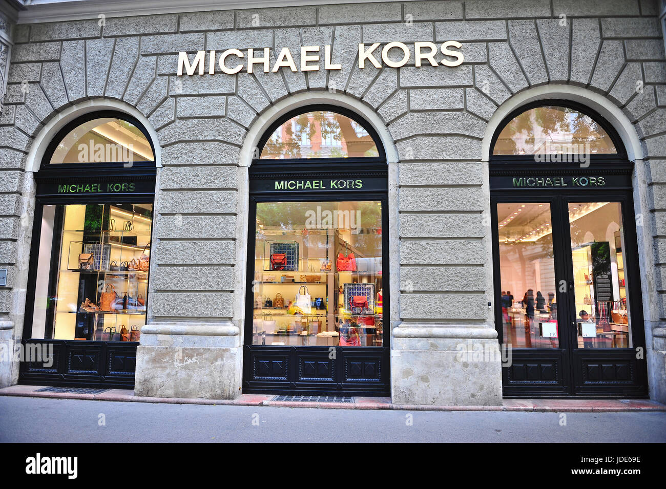 BUDAPEST, HUNGARY - JUNE 4: Facade of Michael Kors flagship store in the  street of Budapest on June 4, 2016 Stock Photo - Alamy