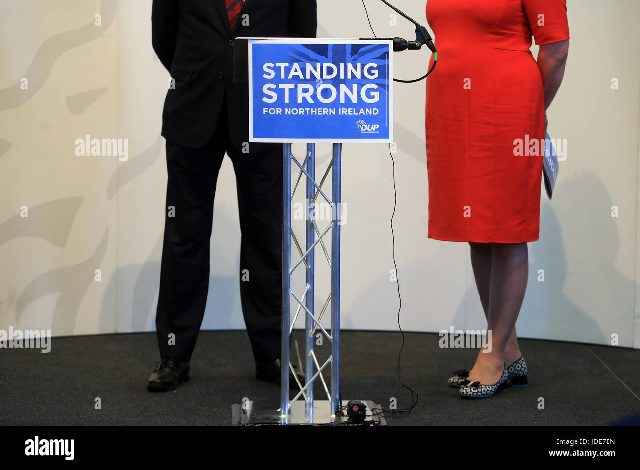 North Antrim - Ian Paisley jnr, East Antrim: Sammy Wilson. Press Eye. ... South Antrim - Paul Girvan, North Belfast - Nigel Dodds, East Belfast - Gavin Robinson, South Belfast - Emma Little-Pengelly, Lagan Valley: Sir Jeffrey Donaldson, Strangford - Jim Shannon, DUP, Democratic Unionist Party, Sydney Anderson, Upper Bann, Jonathan Bell, Strangford, Maurice Bradley,  East Londonderry, Paula Bradley, Belfast North, Joanne Bunting, Belfast East, Keith Buchana,  Mid Ulster, Thomas Buchanan, West Tyrone,  Pam Cameron, South Antrim, Arlene Foster, Nigel Dodds, Ian Paisley, Emma Little Pengelly, cand Stock Photo