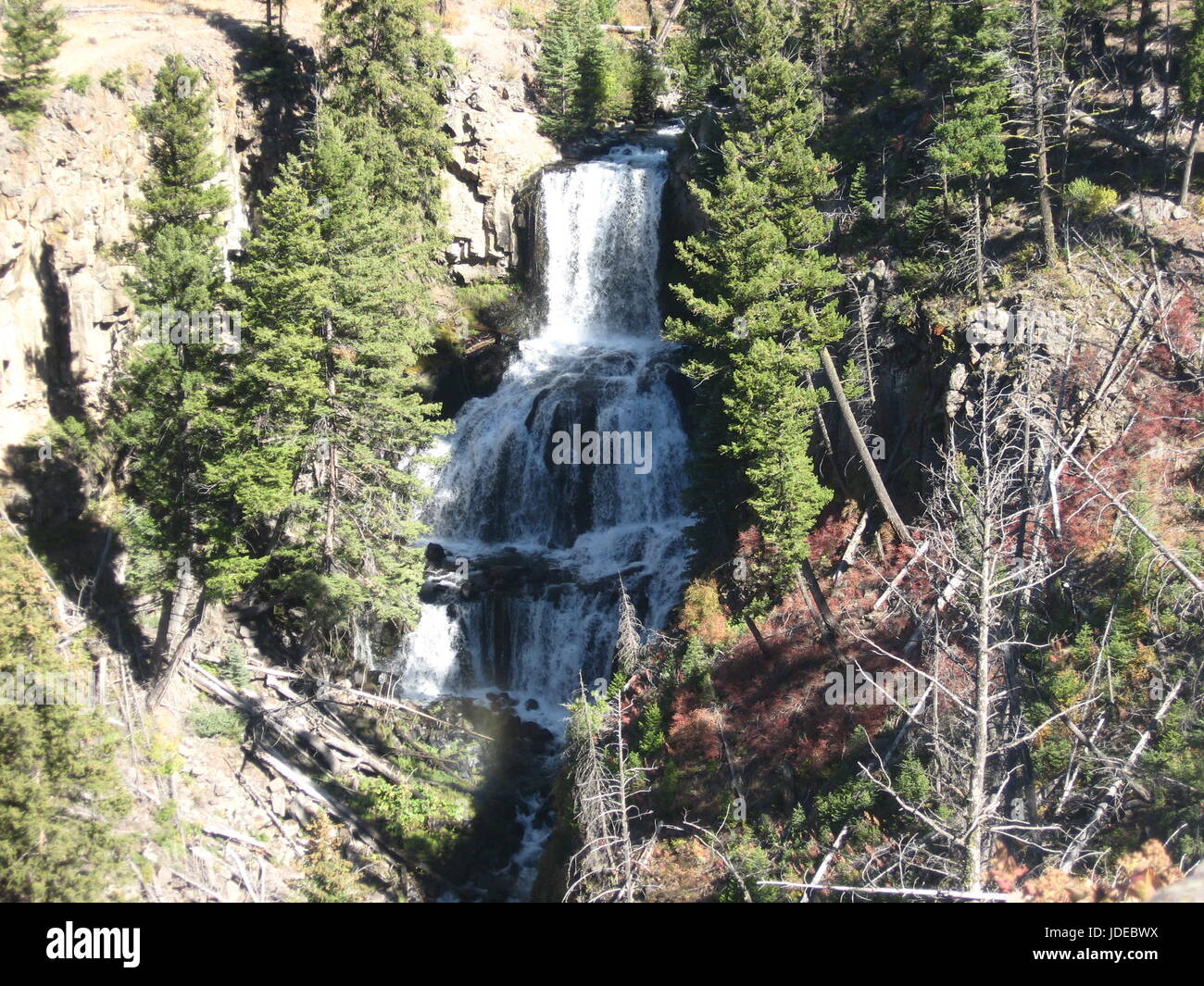 Amazing Yellowstone waterfall Stock Photo