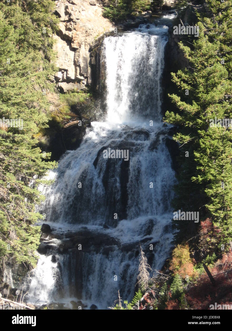 Amazing Yellowstone waterfall Stock Photo