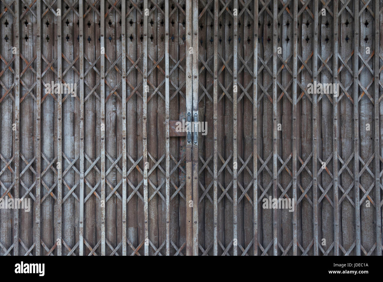 Vintage Shutter door, old rusted iron sliding gates, background and