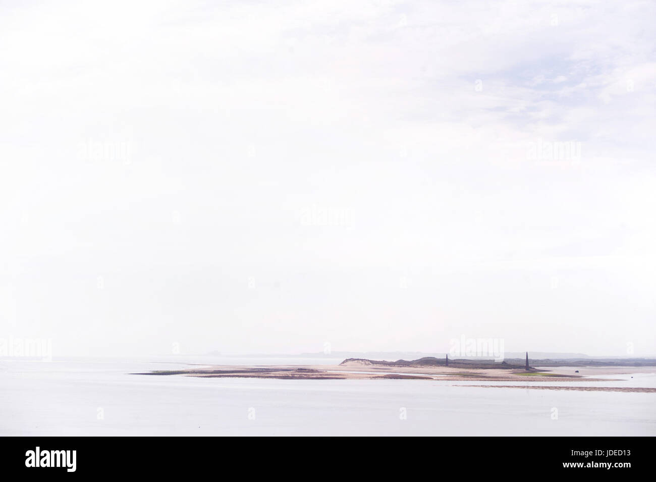 Ross sands and Guile Points viewed from Lindisfarne Island ...