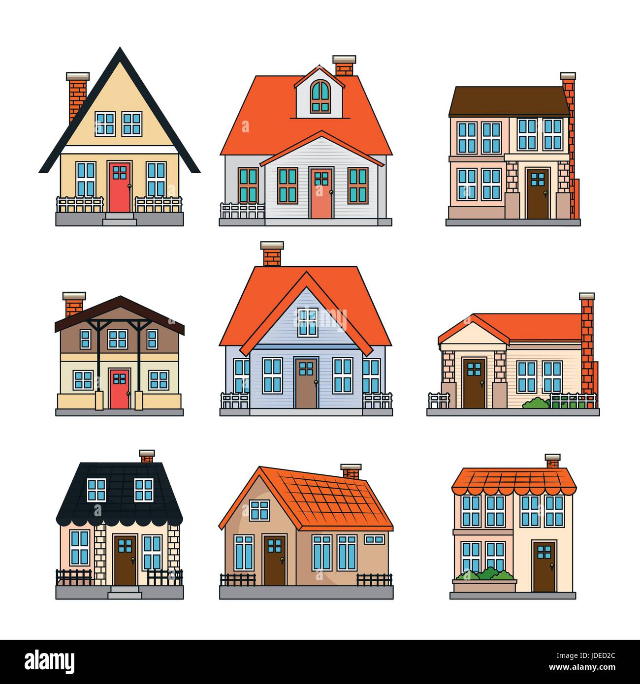 Beautiful house set Stock Vector Image & Art Alamy