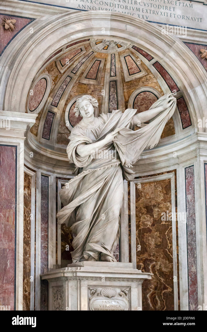 Statue of Veronica in St Peter´s Basilica, Rome, Vatican, Italy Stock