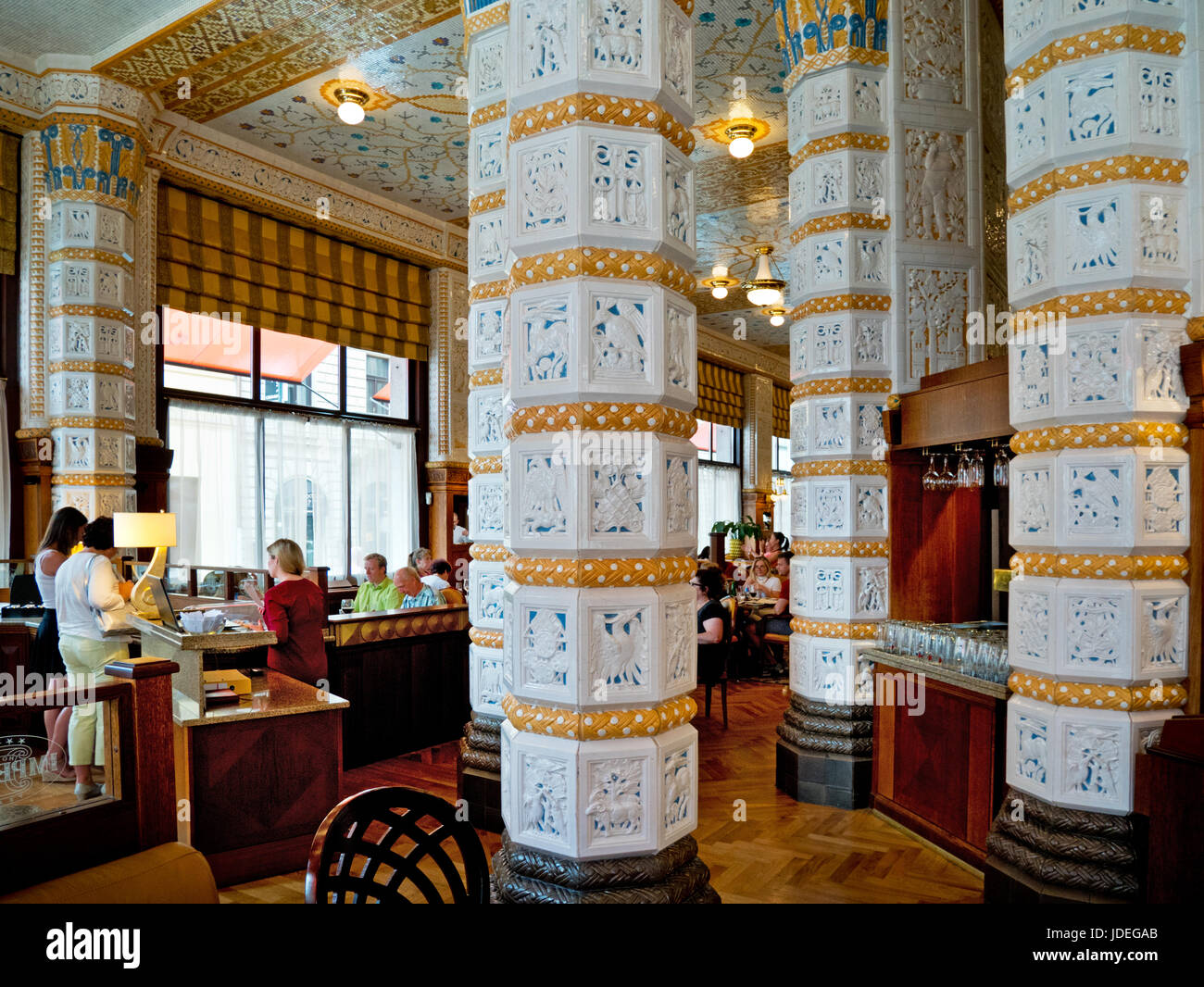 Interior Of Cafe Imperial Restaurant In Prague In Street Na Porici