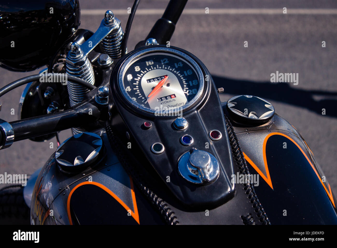 Detail from Harley Davidson logo on motorcycle reservoir Stock Photo Alamy
