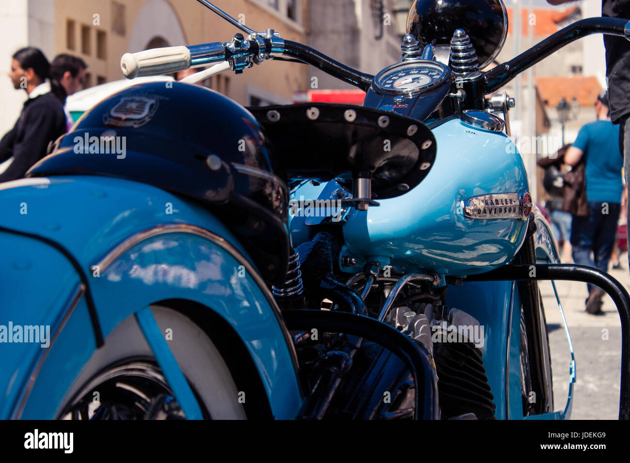 Detail from Harley Davidson logo on motorcycle reservoir Stock Photo Alamy