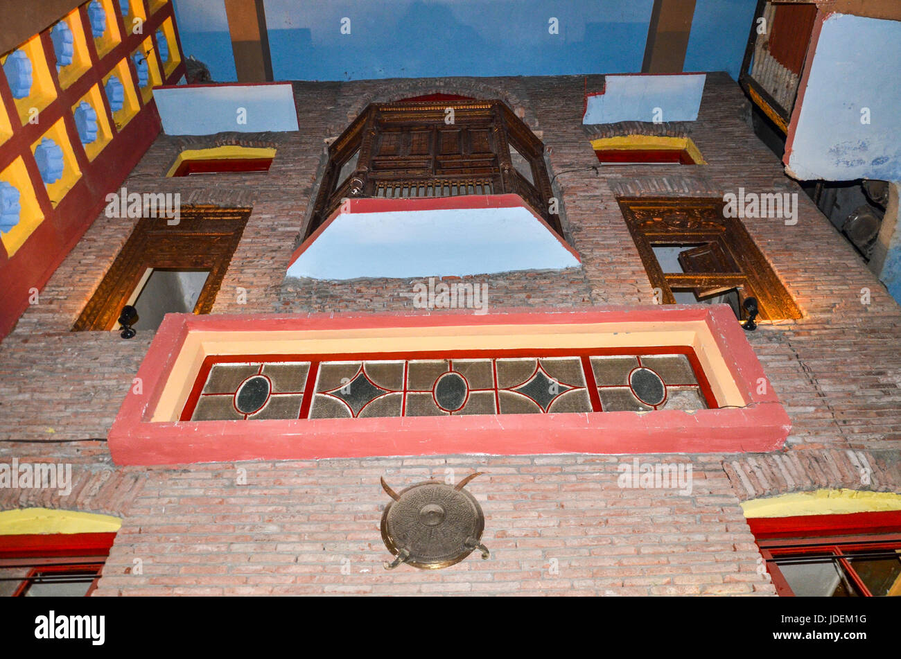 Interior Design of a historical Building (Haveli Restaurant) in Food Street, Lahore, Pakistan Stock Photo