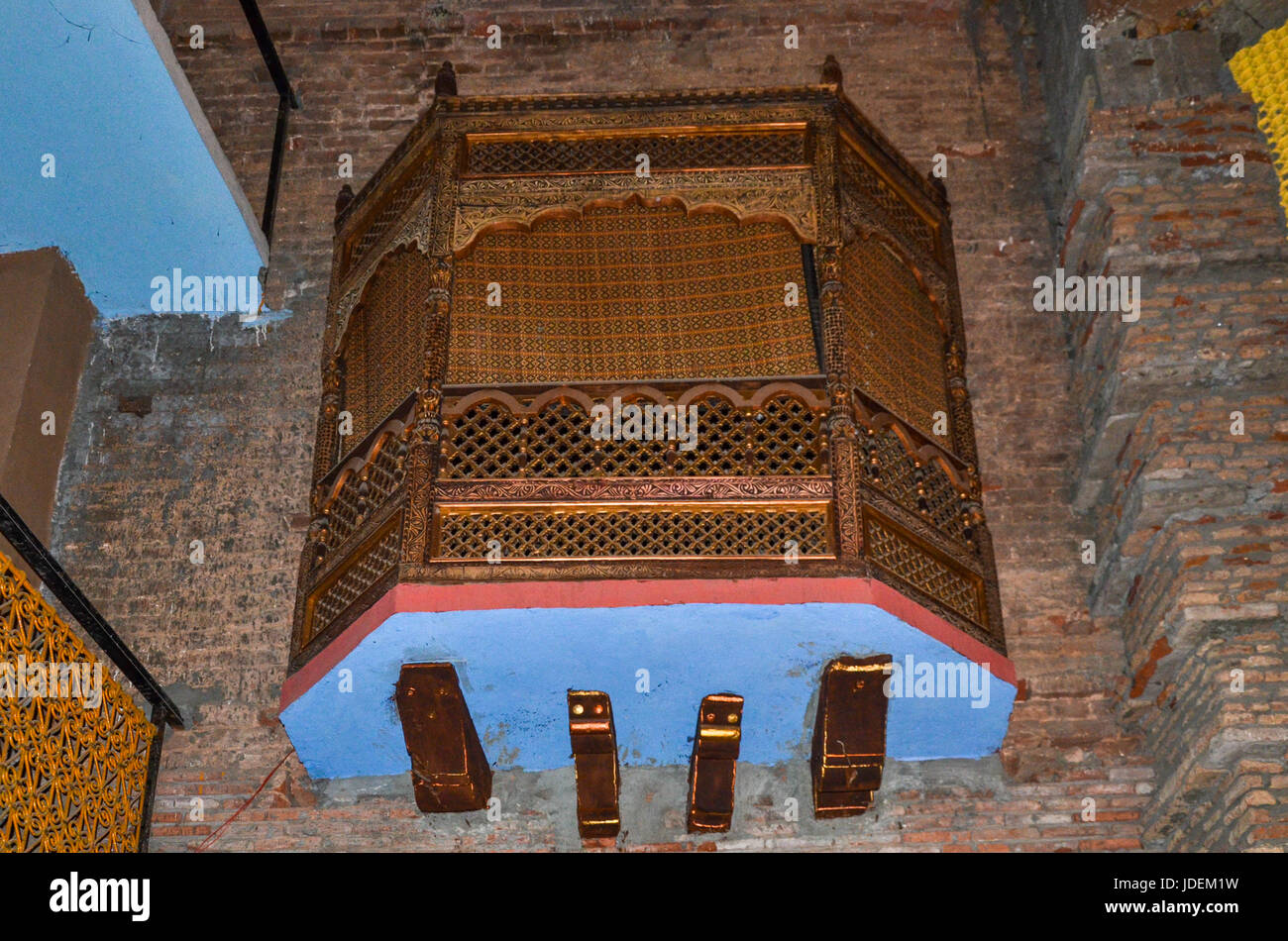 Interior Design of a historical Building (Haveli Restaurant) in Food Street, Lahore, Pakistan Stock Photo