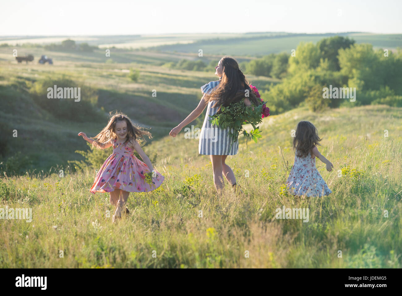 Happy big family three kids hi-res stock photography and images - Alamy