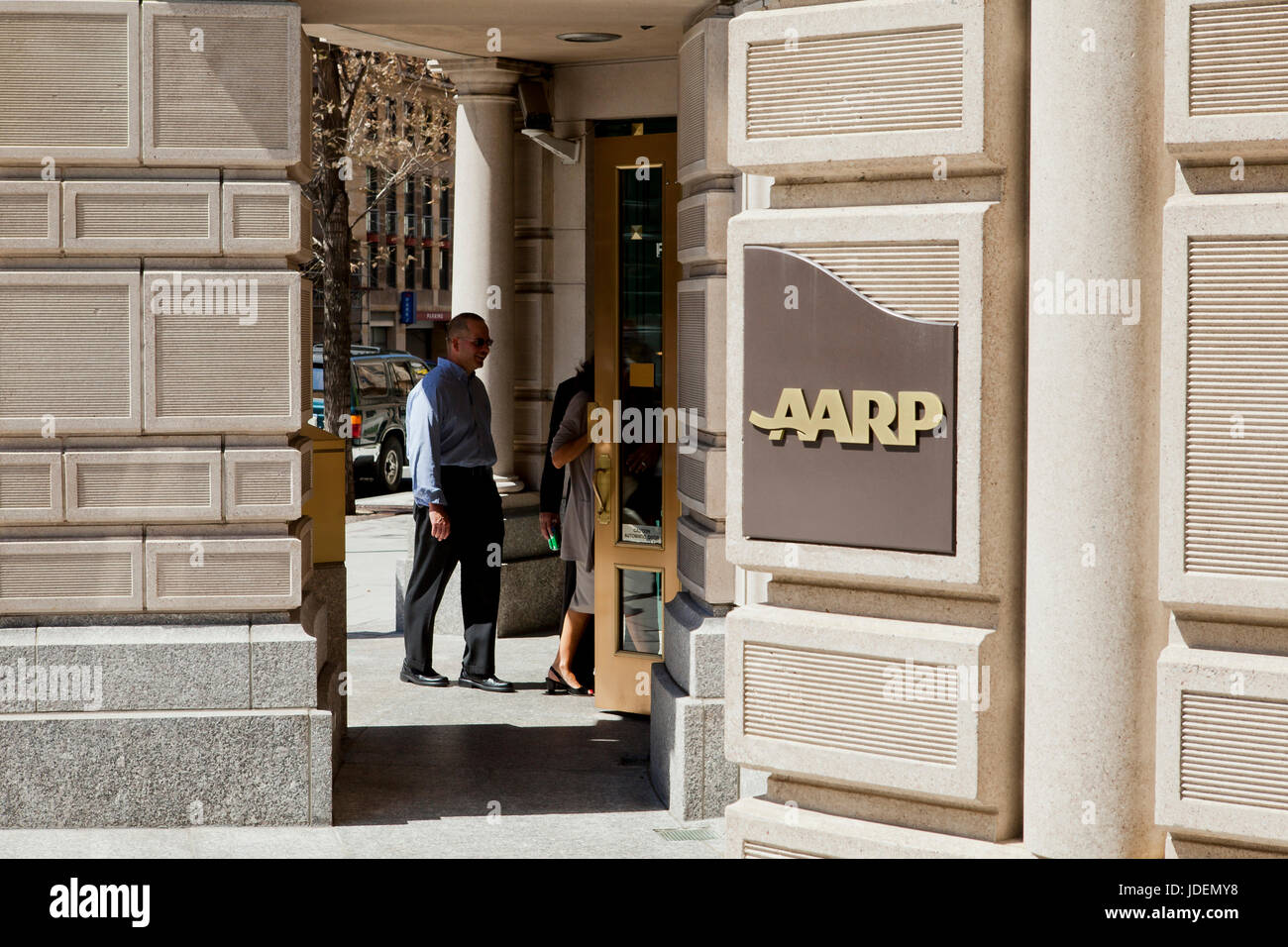 The AARP headquarters building entrance Washington, DC USA Stock