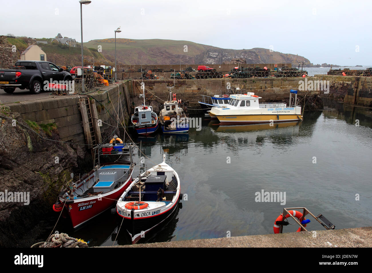 Remote fishing village, St Abbs, Scotland, UK Stock Photo Alamy