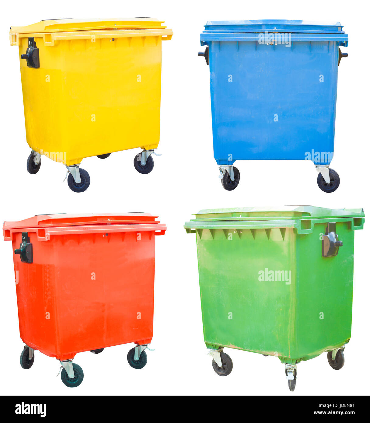 color recycle bin set for eco use of trash Stock Photo Alamy