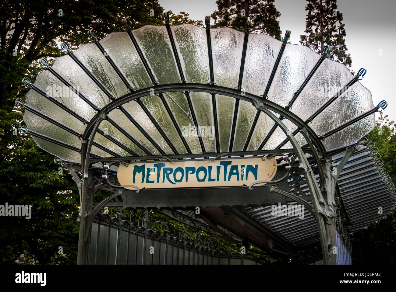Art Nouveau subway entrance, Paris, France Stock Photo Alamy