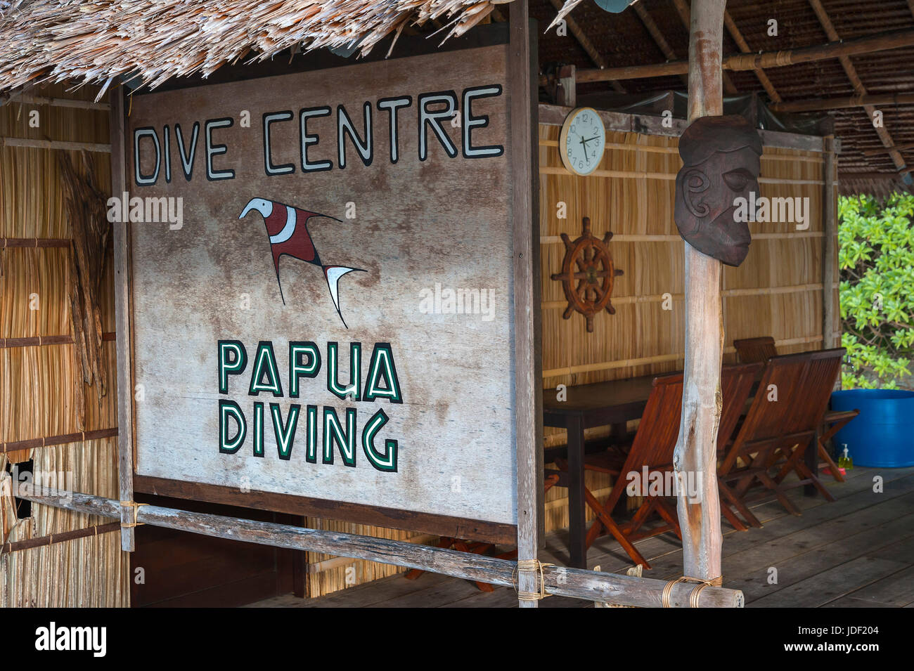Papua Diving Resort, Raja-Ampat, Kri, Dampier Strait, Western New Guinea, Indonesia Stock Photo