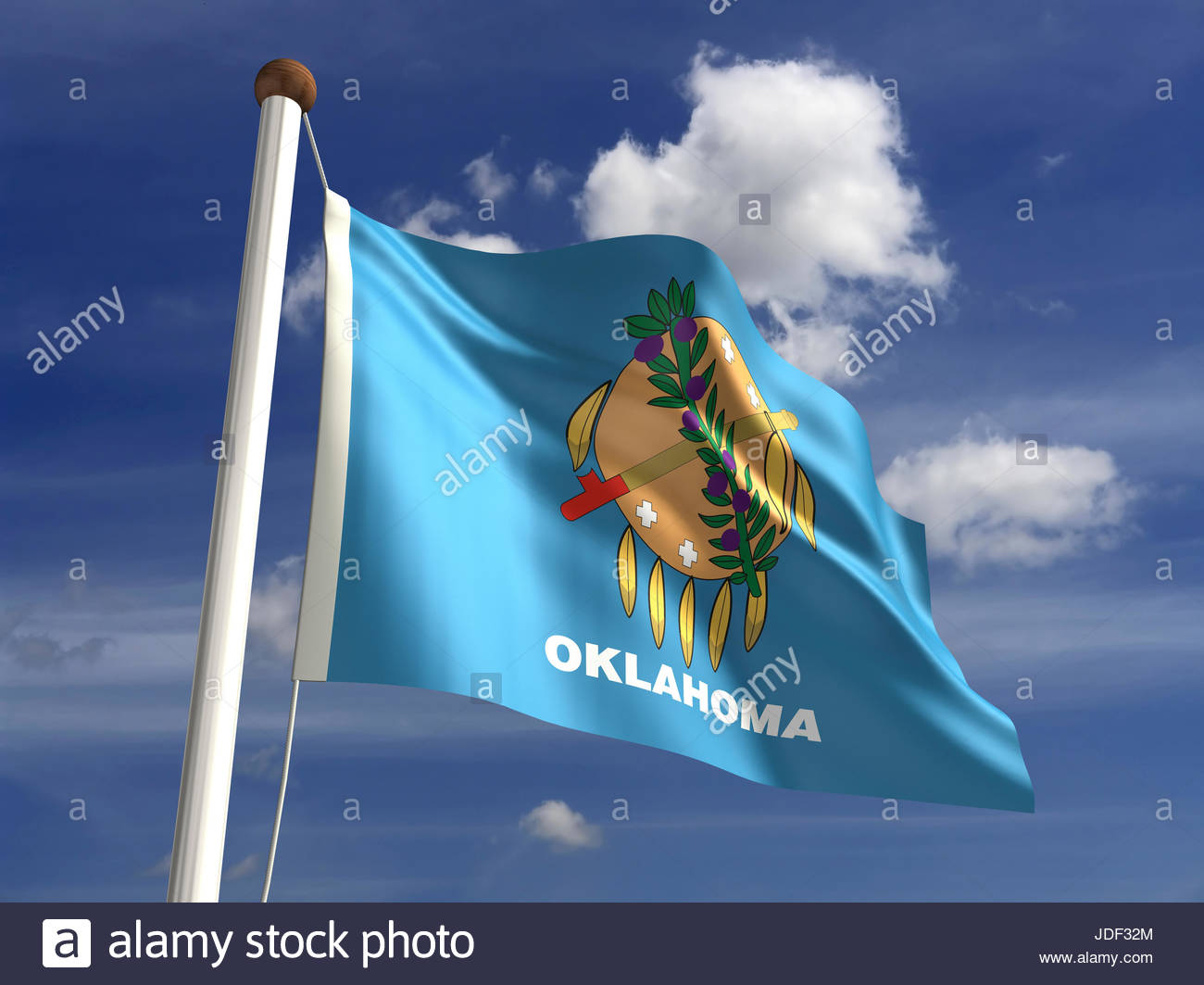 Isolated American Usa Outdoor Flag Pole Banner State Wave