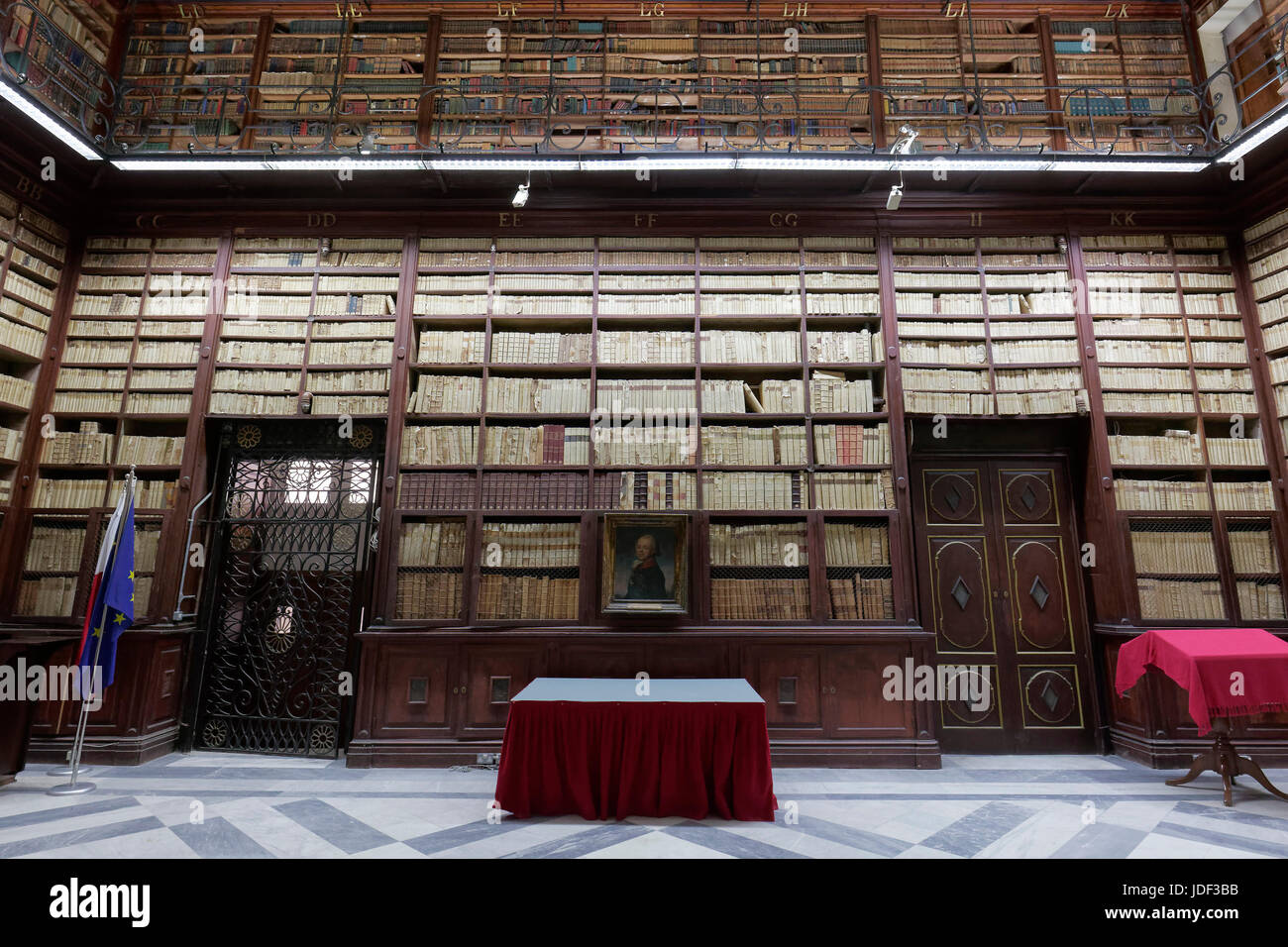 Reading room, National Library, Valletta, Malta Stock Photo