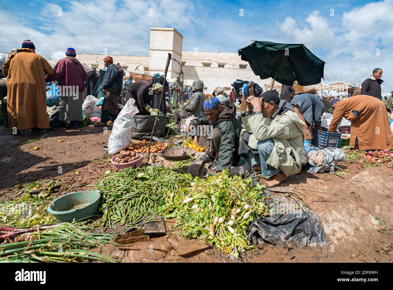 Traditional farmer market in Morocco Stock Photo