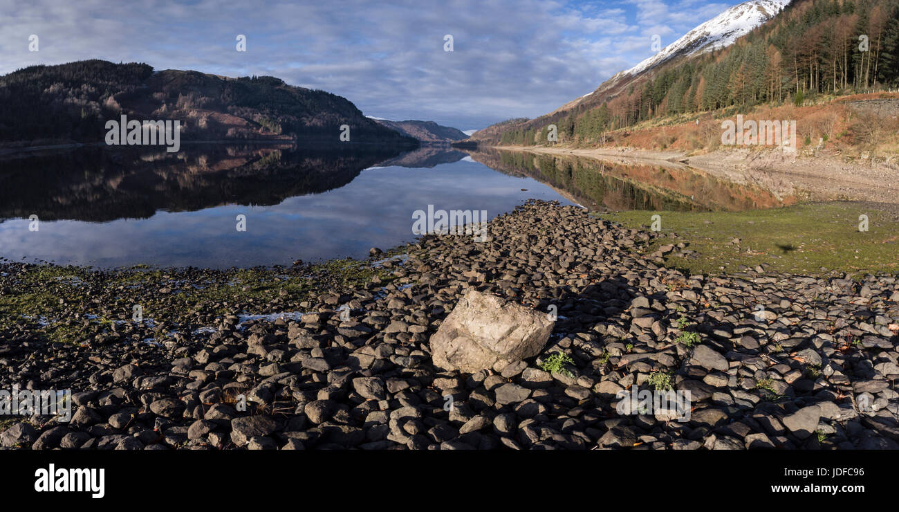 Thirlmere reflections, aerial panorama Stock Photo Alamy