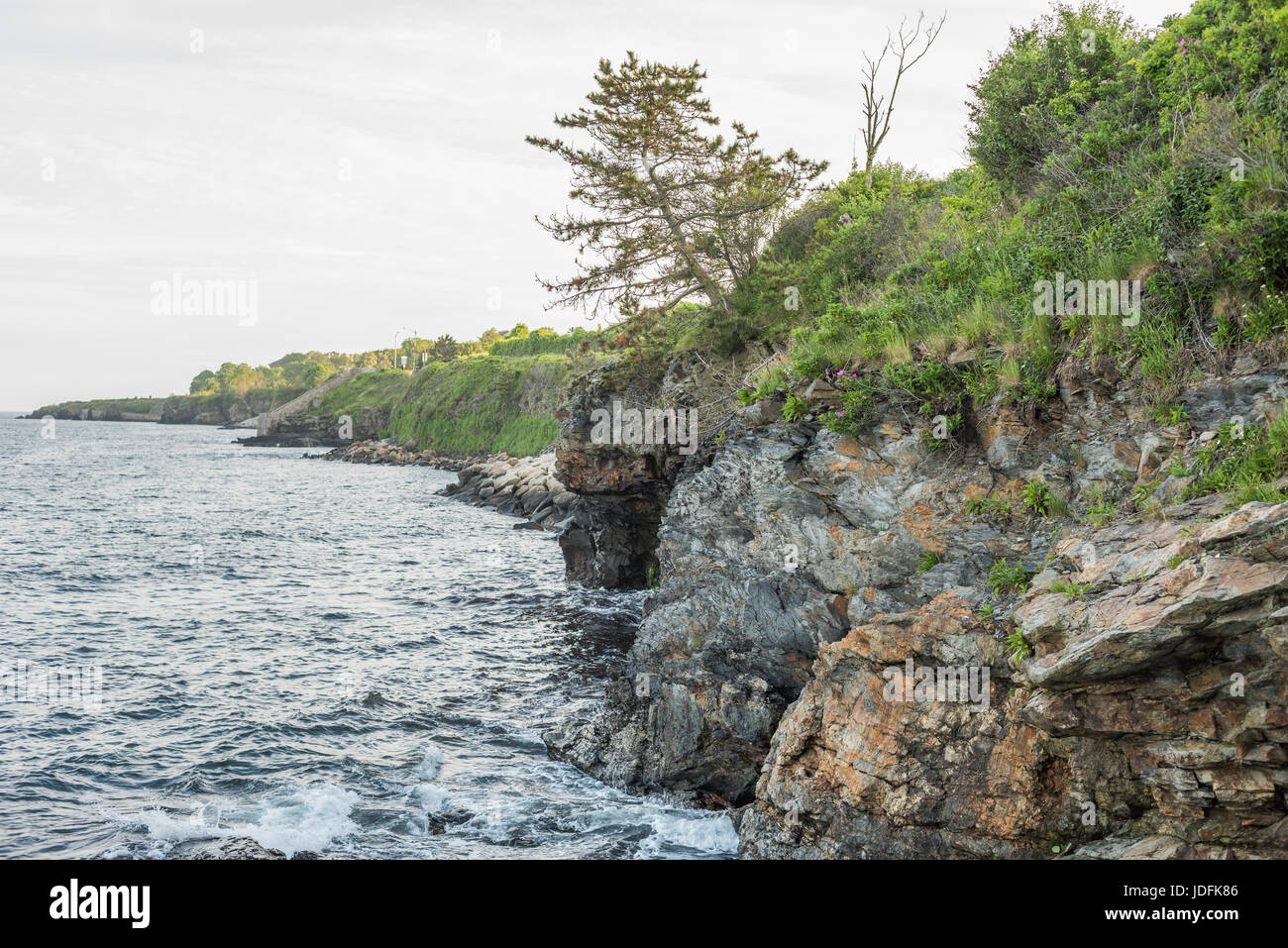 Cliff Walk overlooking Easton Bay Stock Photo