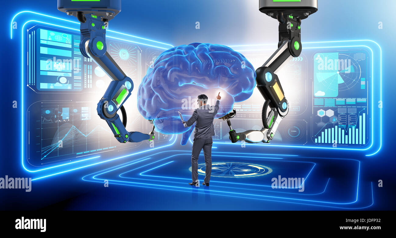 Artificial intelligence concept with businessman Stock Photo - Alamy