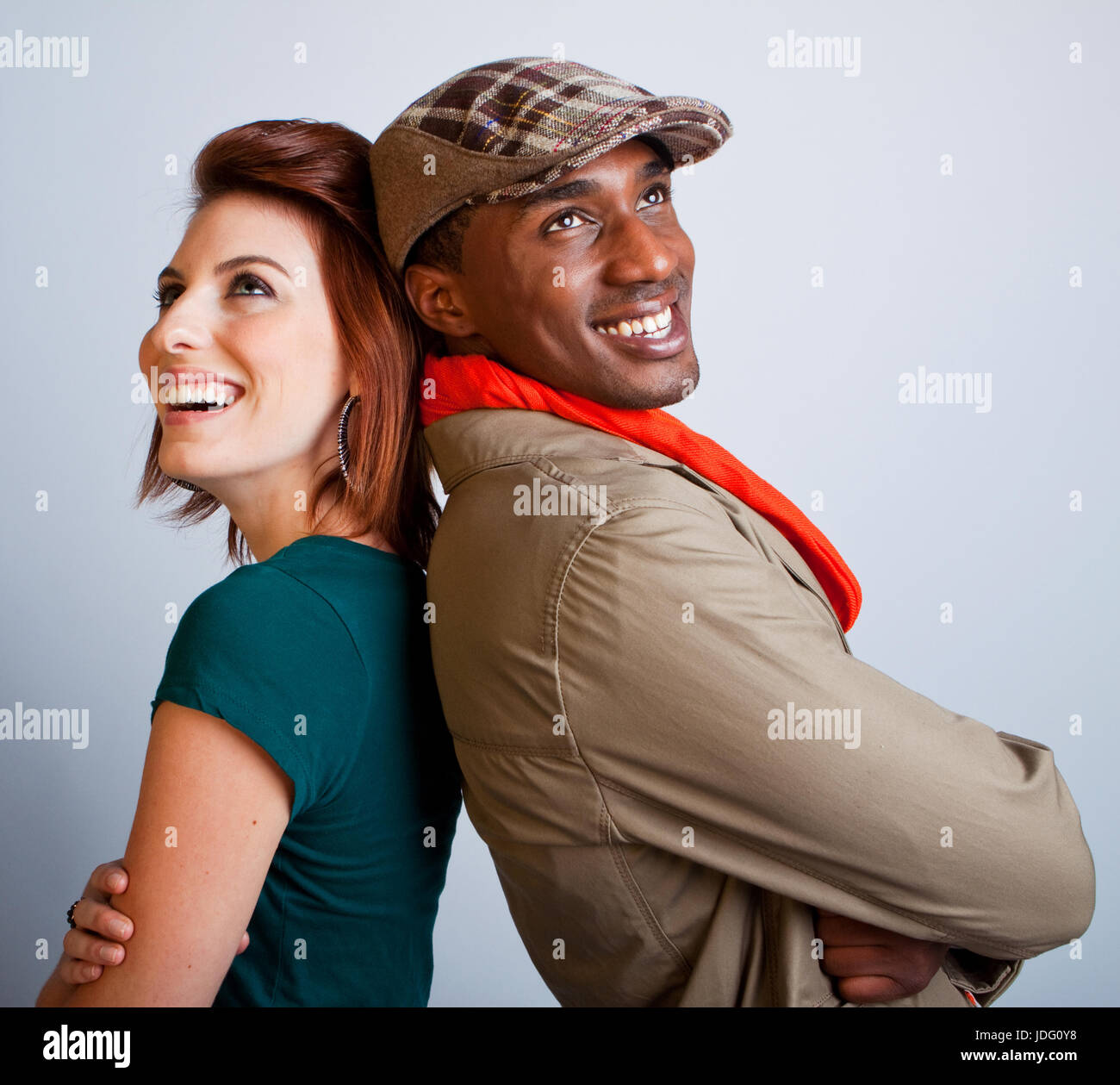 Young couple laughing and hanging out. Stock Photo