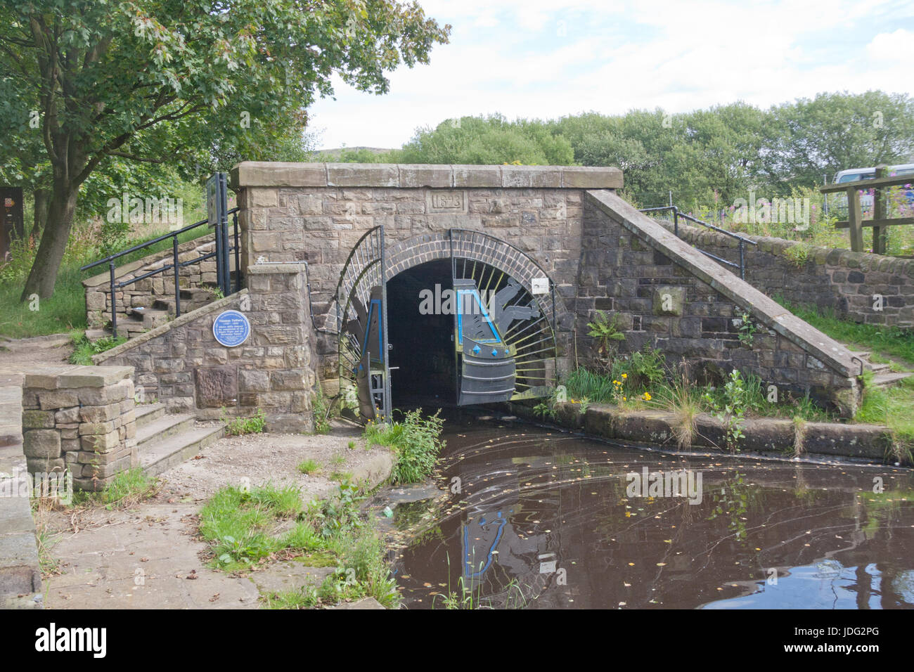 Entrance to the Stanedge tunnel on the Huddersfield Narrow Canal, Diggle, Oldham, Lancashire, England, United Kingdom Stock Photo