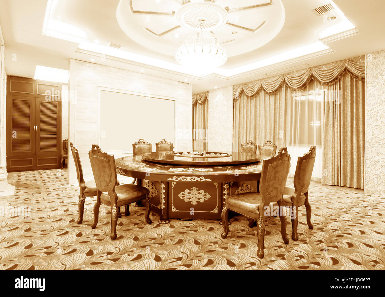 Inside of an Chinese restaurant Stock Photo