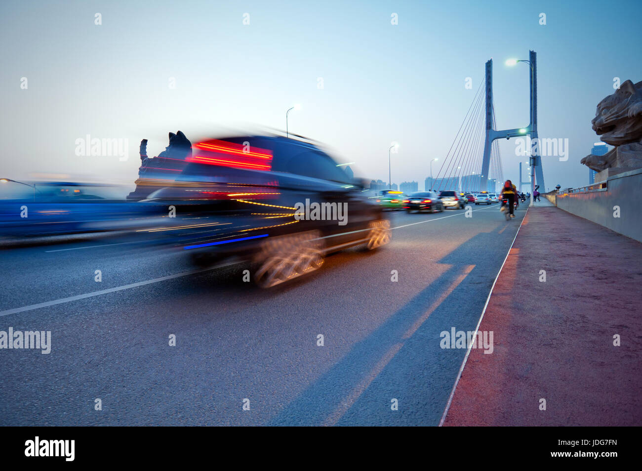 modern bridge on the sunset background outdoor Stock Photo - Alamy