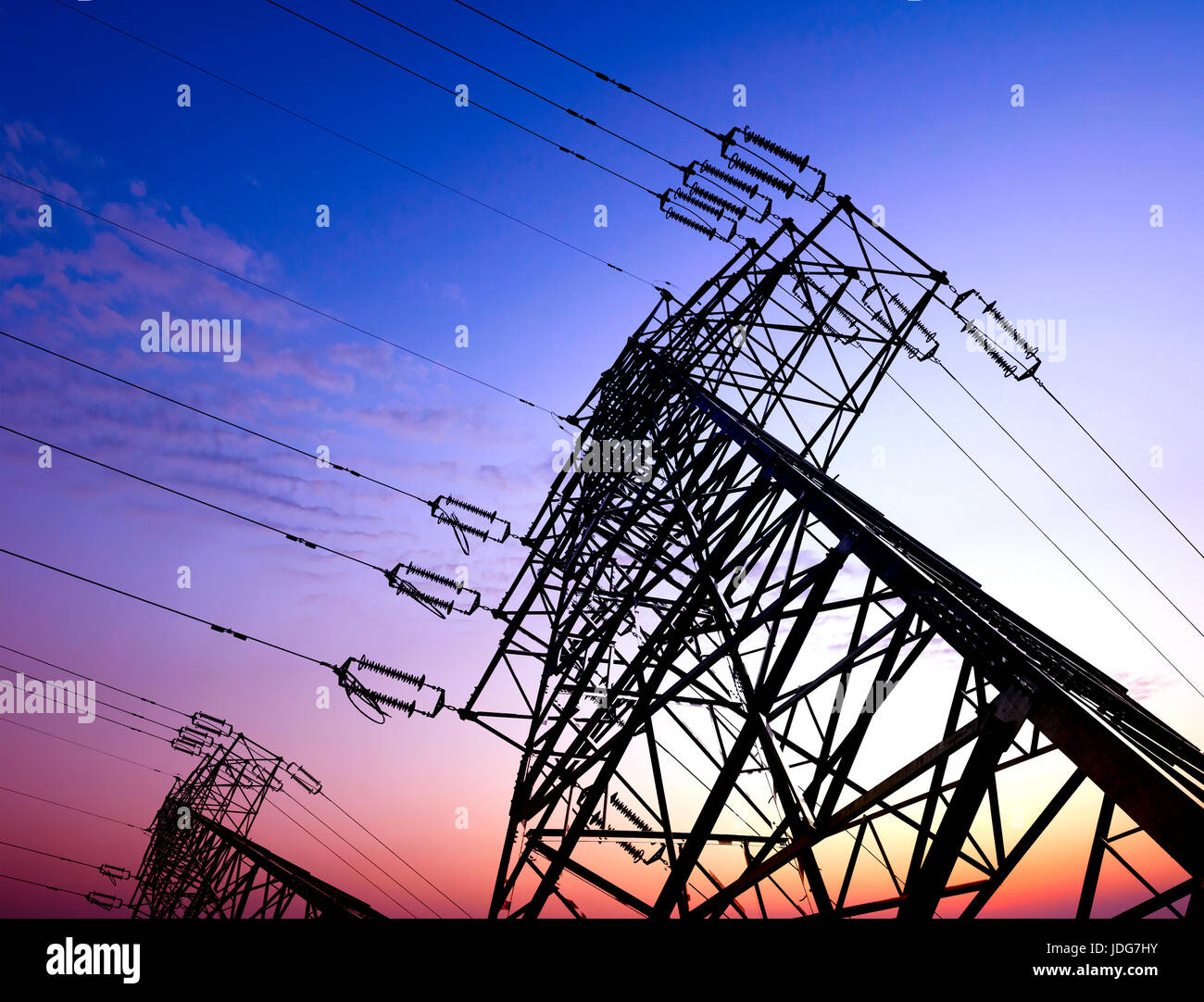 high voltage post.High-voltage tower sky background Stock Photo - Alamy