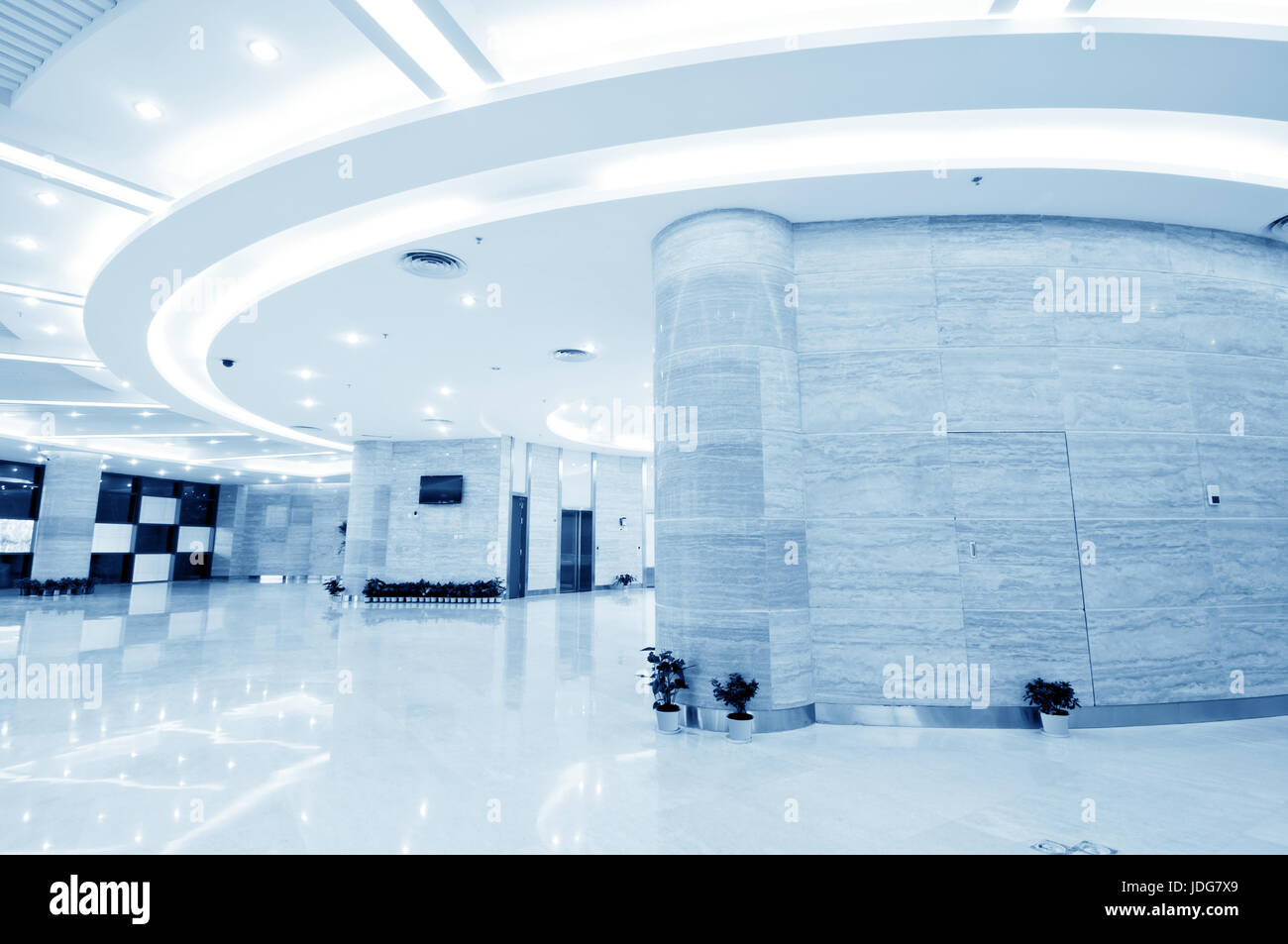 Modern lobby, modern building interiors. Stock Photo