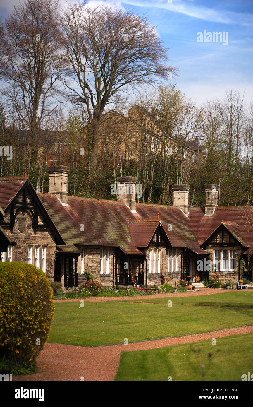 Armstrong Cottages, almshouses in Rothbury, Northumberland Stock Photo Alamy