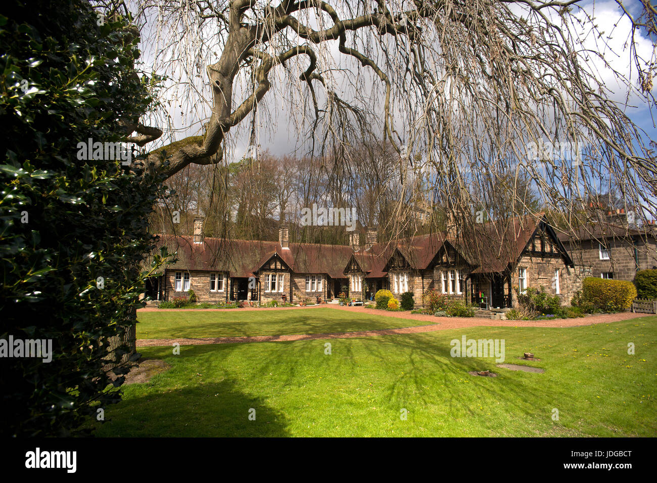 Armstrong Cottages, almshouses in Rothbury, Northumberland Stock Photo Alamy