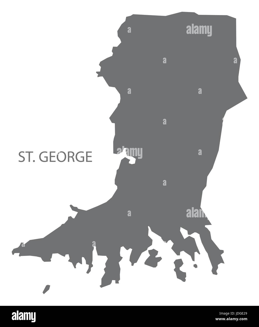 St. George map grey illustration silhouette Stock Vector