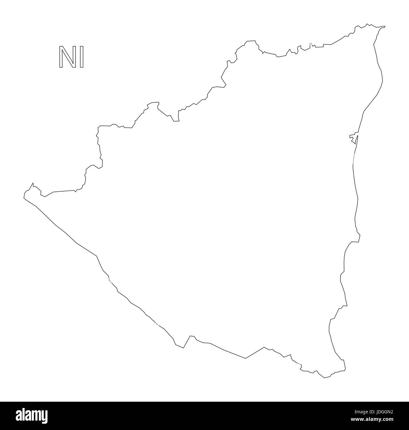 Nicaragua Outline Hi Res Stock Photography And Images Alamy Nicaragua Outline Silhouette Map Illustration With Black Shape JDGGN2 