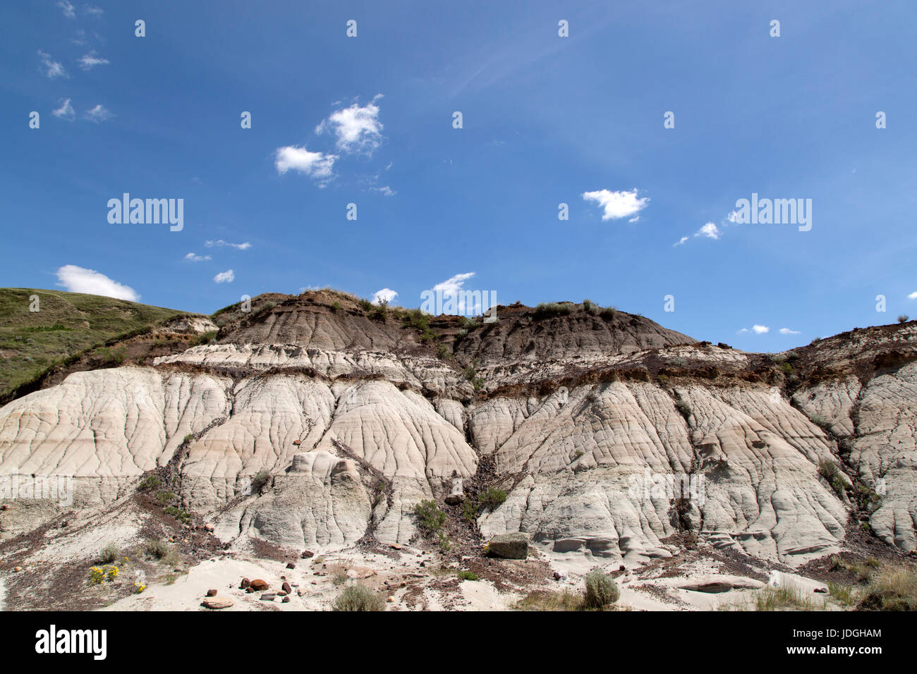 Midland Provincial Park, near Drumheller, in Alberta, Canada. The park has a self-guided trail for exploring the landscape of the Badlands. Stock Photo