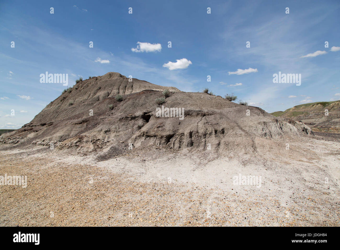 Midland Provincial Park, near Drumheller, in Alberta, Canada. The park has a self-guided trail for exploring the landscape of the Badlands. Stock Photo