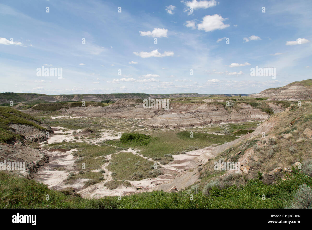 Midland Provincial Park, near Drumheller, in Alberta, Canada. The park has a self-guided trail for exploring the landscape of the Badlands. Stock Photo