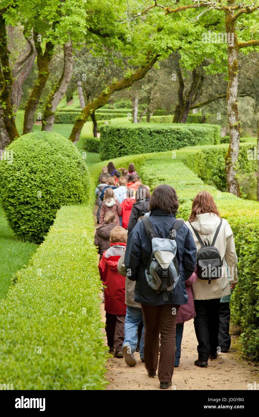 France, Dordogne (24), Périgord Noir, vallée de la Dordogne, Vézac, jardins du château de Marqueyssac, l'Esplanade (utilisation presse et édition livr Stock Photo