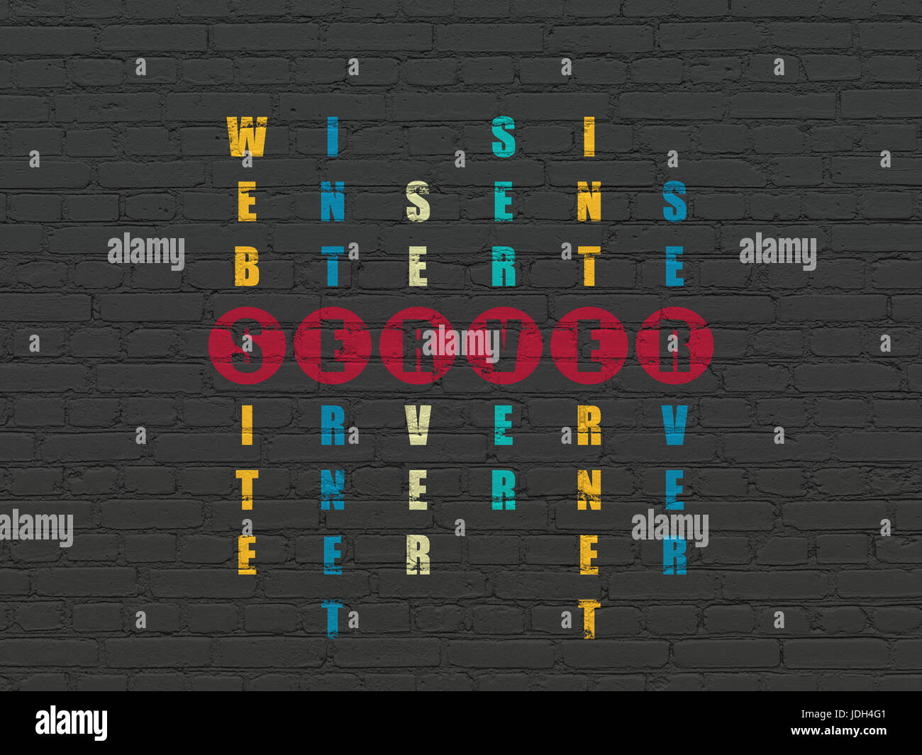  design concept Server in Crossword Puzzle Stock Photo Alamy