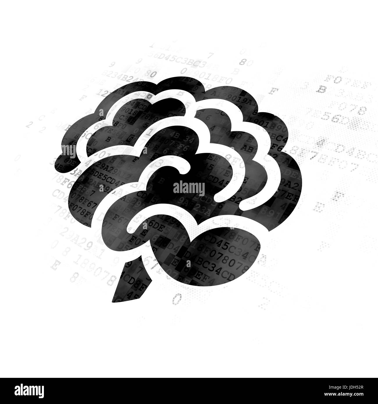 Science concept Brain on Digital background Stock Photo Alamy