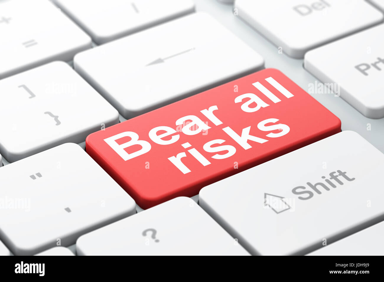 All Risks Background Insurance concept: Bear All Risks on computer keyboard background Stock ...