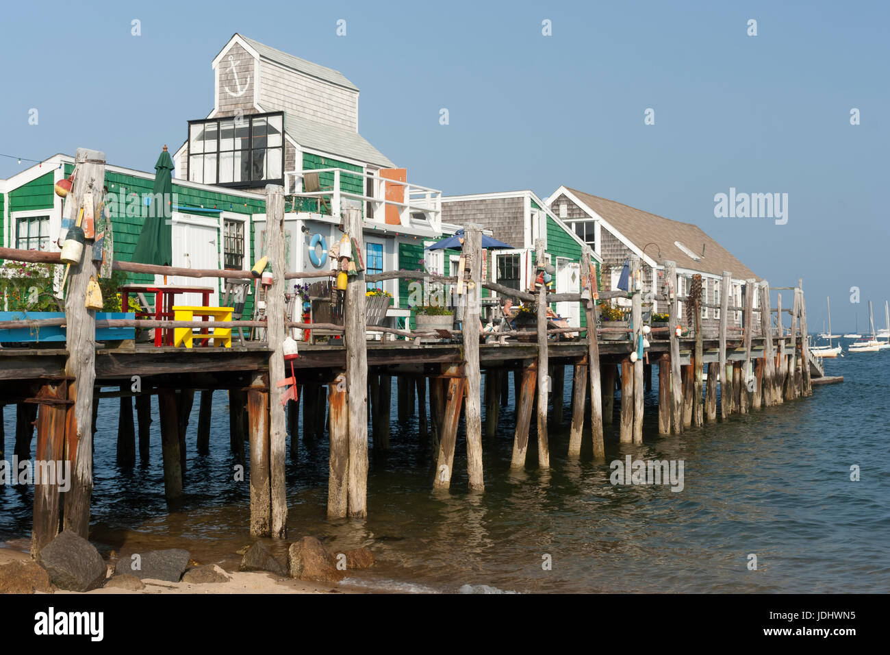 Captain Jack's Wharf condominium cabins in Provincetown, Cape Cod, Massachusetts, USA. Stock Photo