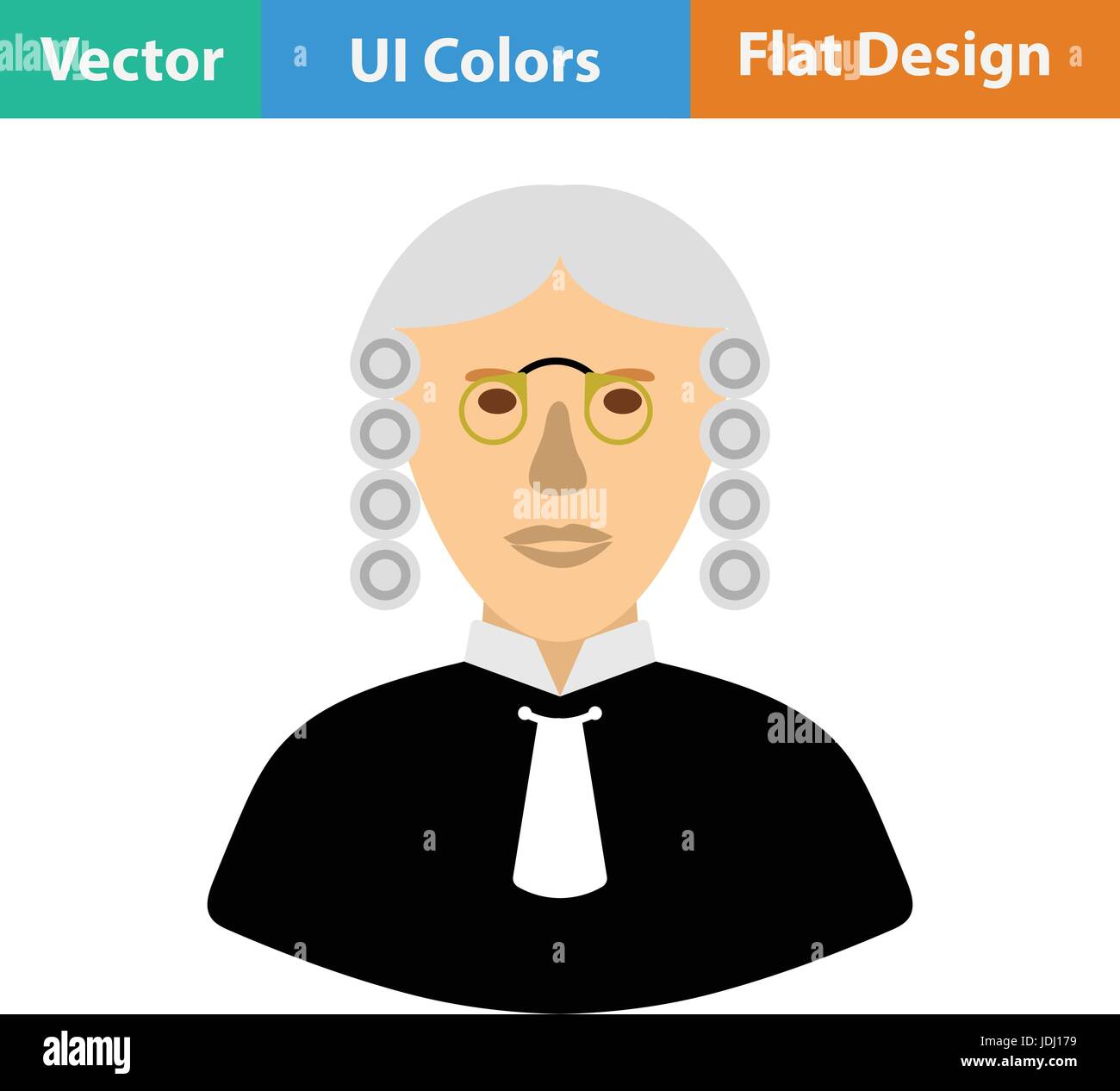 Judge wig black and white vector hi-res stock photography and images ...