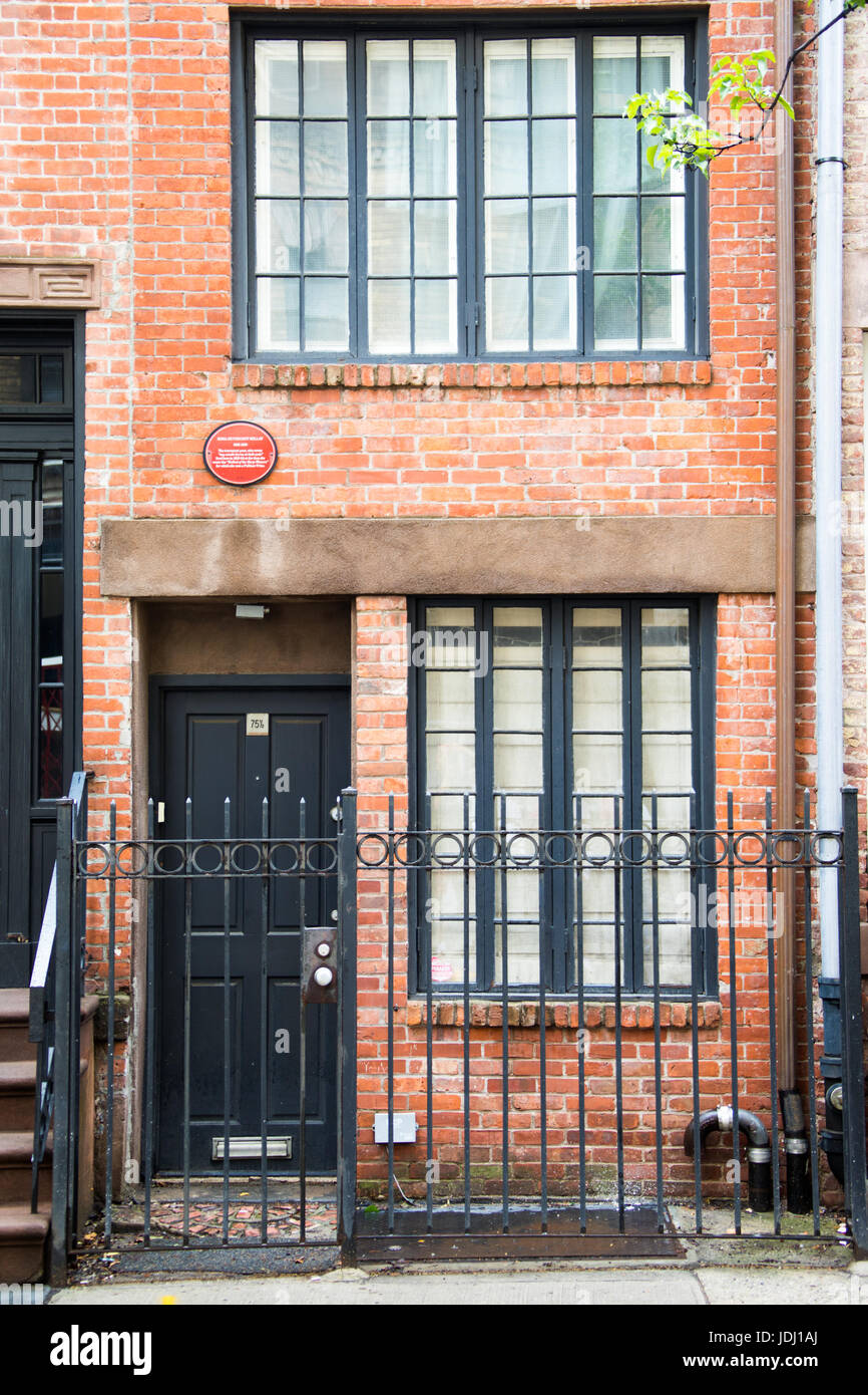 Edna St Vincent Millay House, 75 1/2 Bedford Street, Greenwich Village