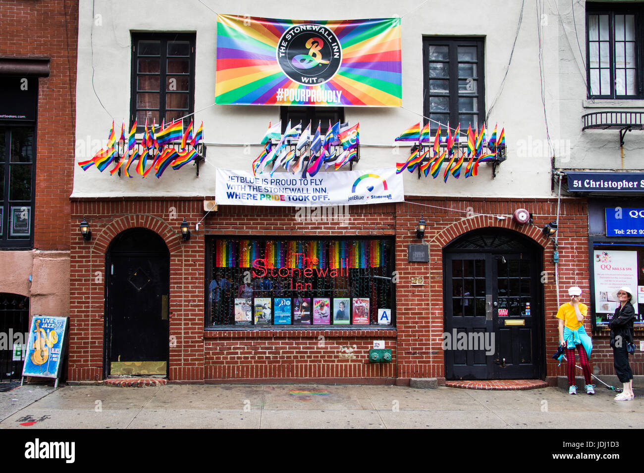 Stonewall Inn, historic gay rights bar in Greenwich Village, New York City Stock Photo