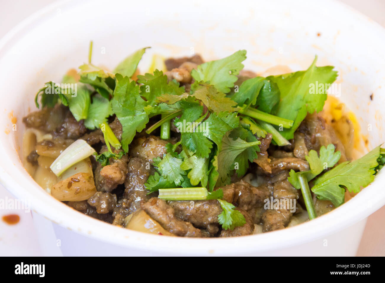 Spicy lamb noodle soup, China Local Famous Food restaurant, Chinatown