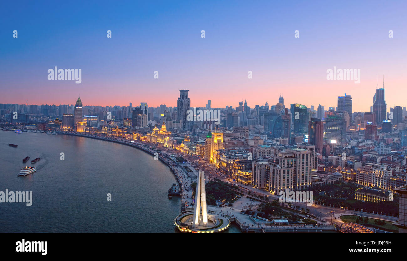 Shanghai city skyline aerial hi-res stock photography and images - Alamy