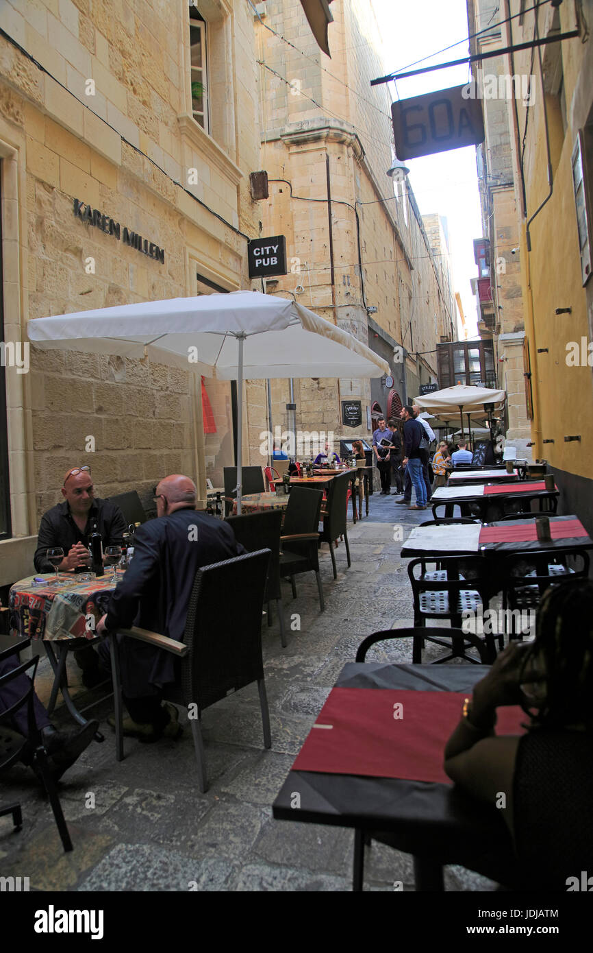 Bar in Strait Street city centre of Valletta, Malta former red light area Stock Photo